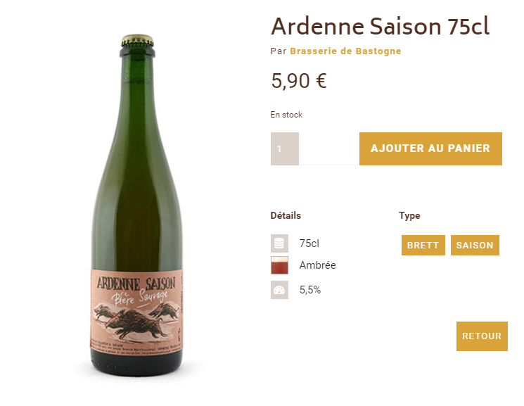 ardenne saison - brasserie de bastogne - style de bière