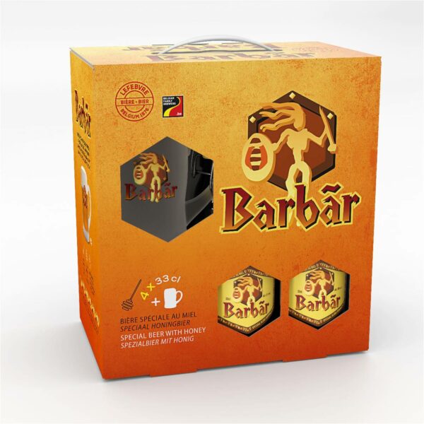 Coffret Barbar 4x33cl + 1 verre