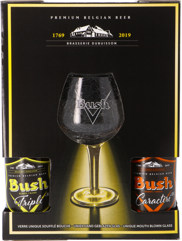 Coffret Bush 4x33cl + 1 verre
